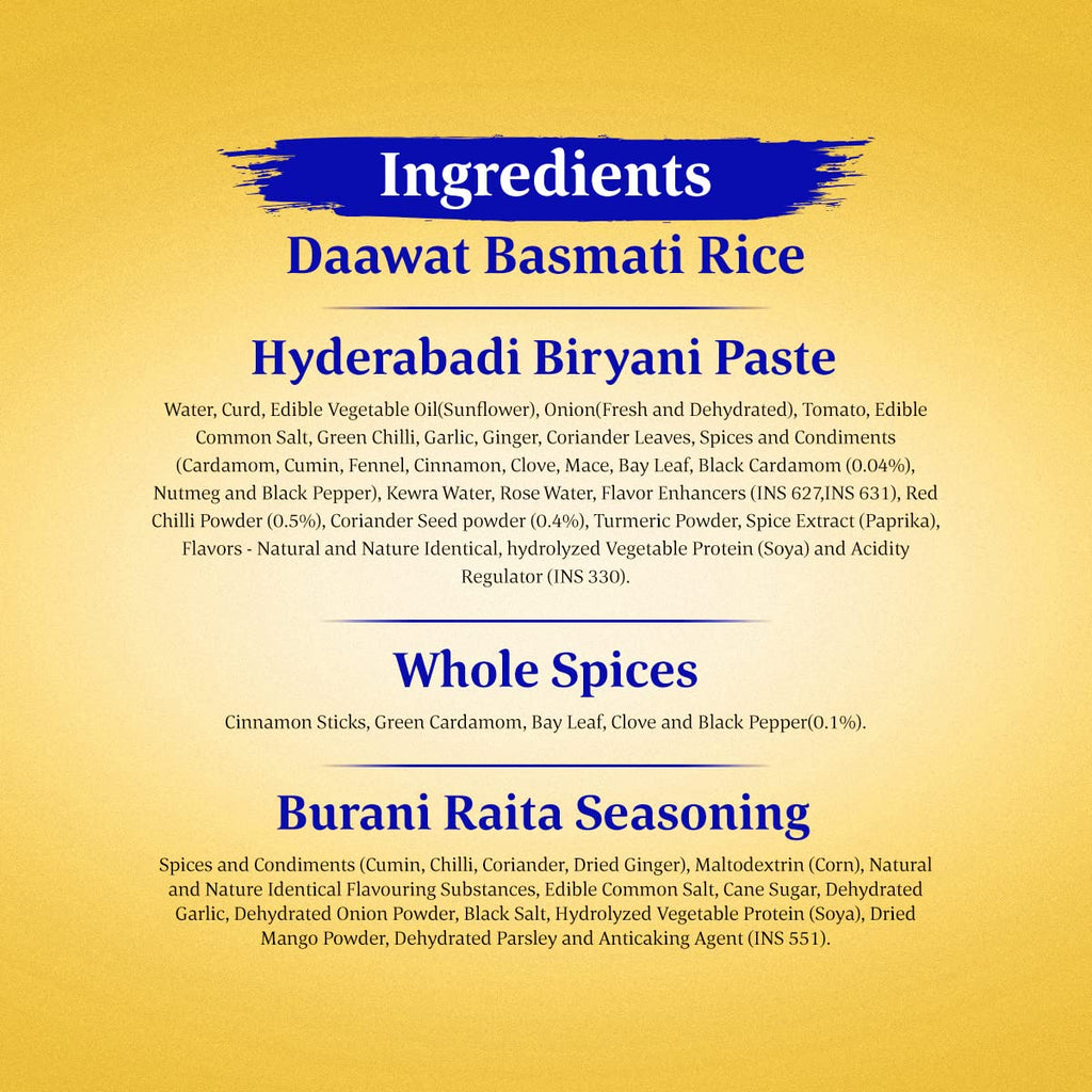 Daawat Biryani Kit Hyderabadi |  | Ready in 30 min | 334 gm