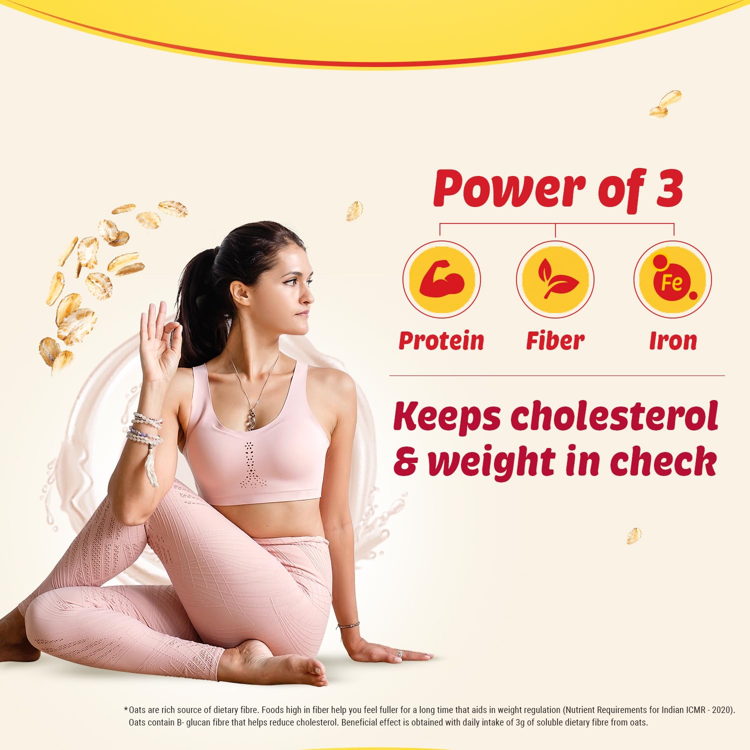 Saffola Oats | 1kg with 300g Free| Instant Rolled |Soft & Creamy |