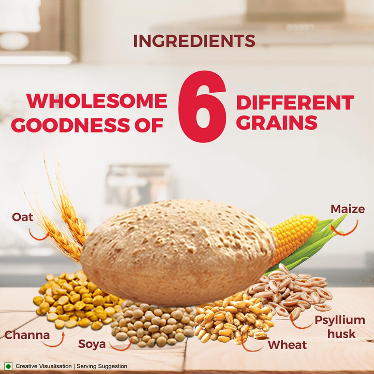 Aashirvaad Atta with Multigrains, 5kg pack, The High Fibre Atta