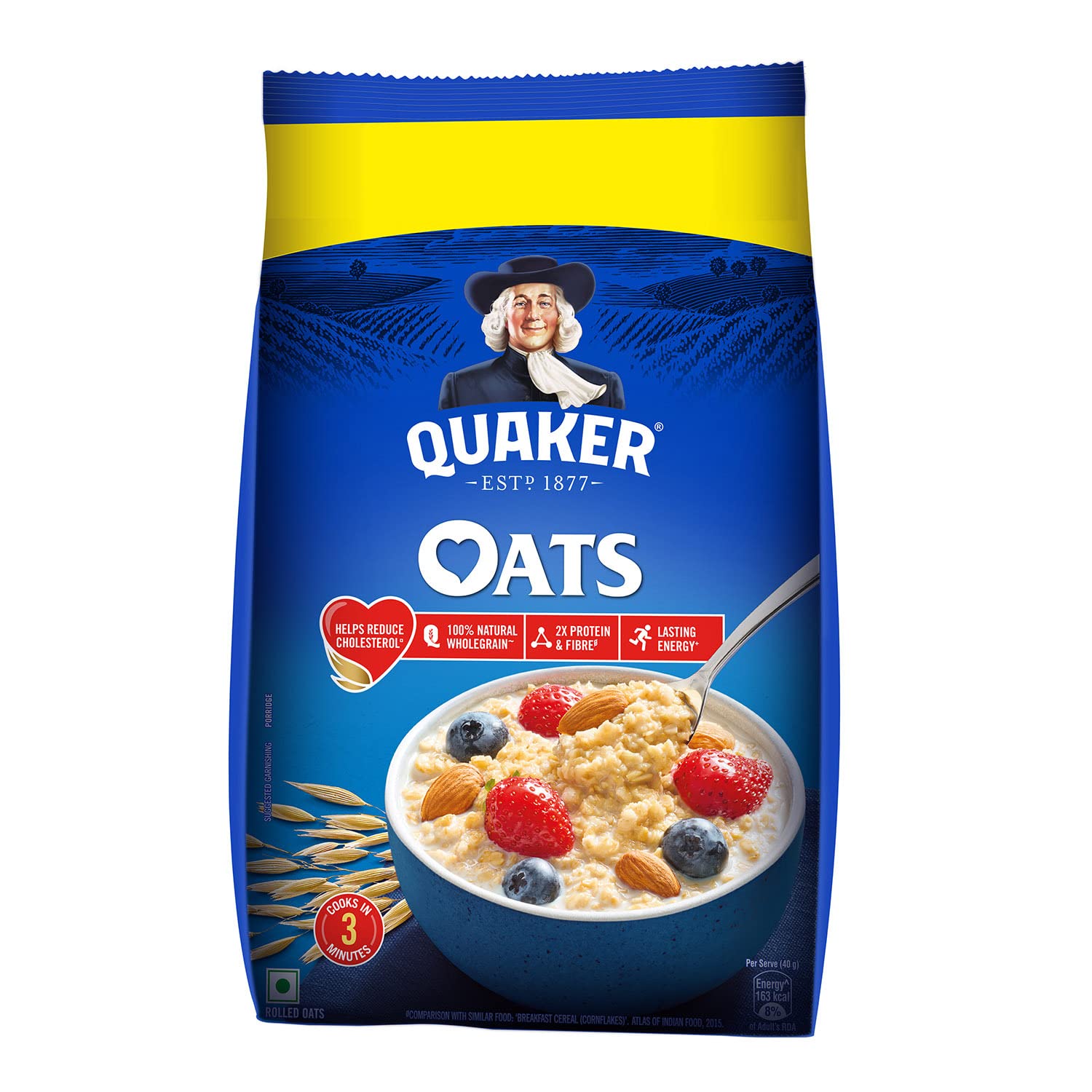 Quaker Oats 1Kg, Rolled Oats Natural Wholegrain, Nutritious Breakfast Cereals