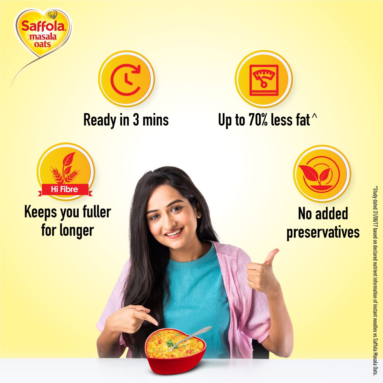 Saffola Masala Oats|38g| Masala Coriander | Tasty, Anytime Snack | Ready in 3 mins