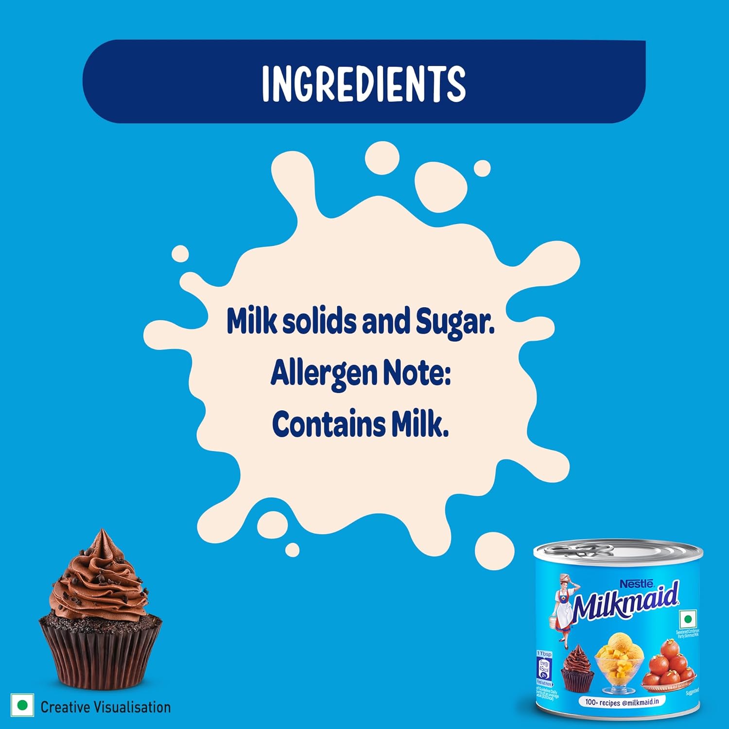 Milkmaid Nestle Partly Skimmed Sweetened Condensed Milk, 380g