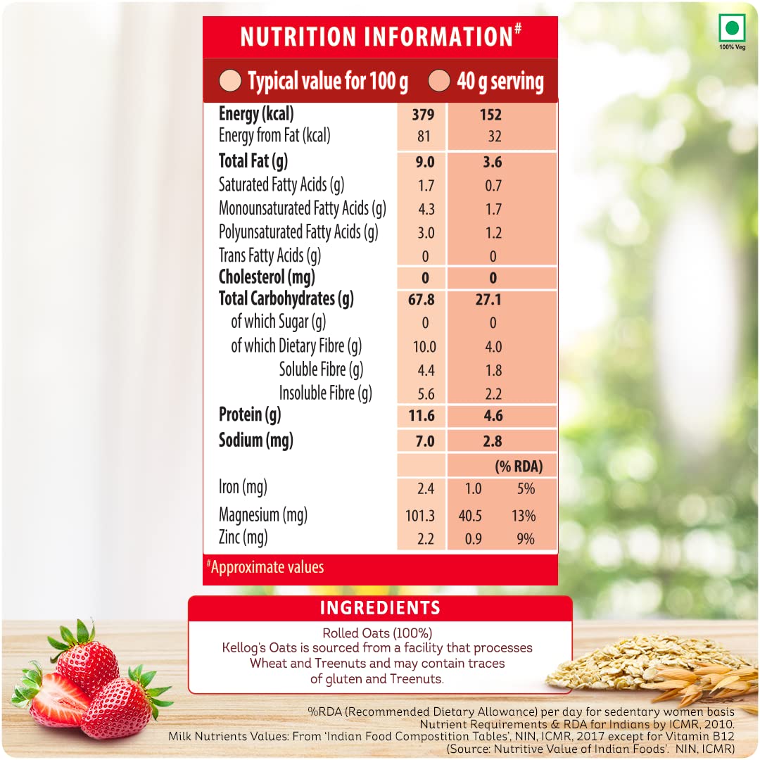 Kellogg's Oats Rolled Oats High in Protein and Fibre