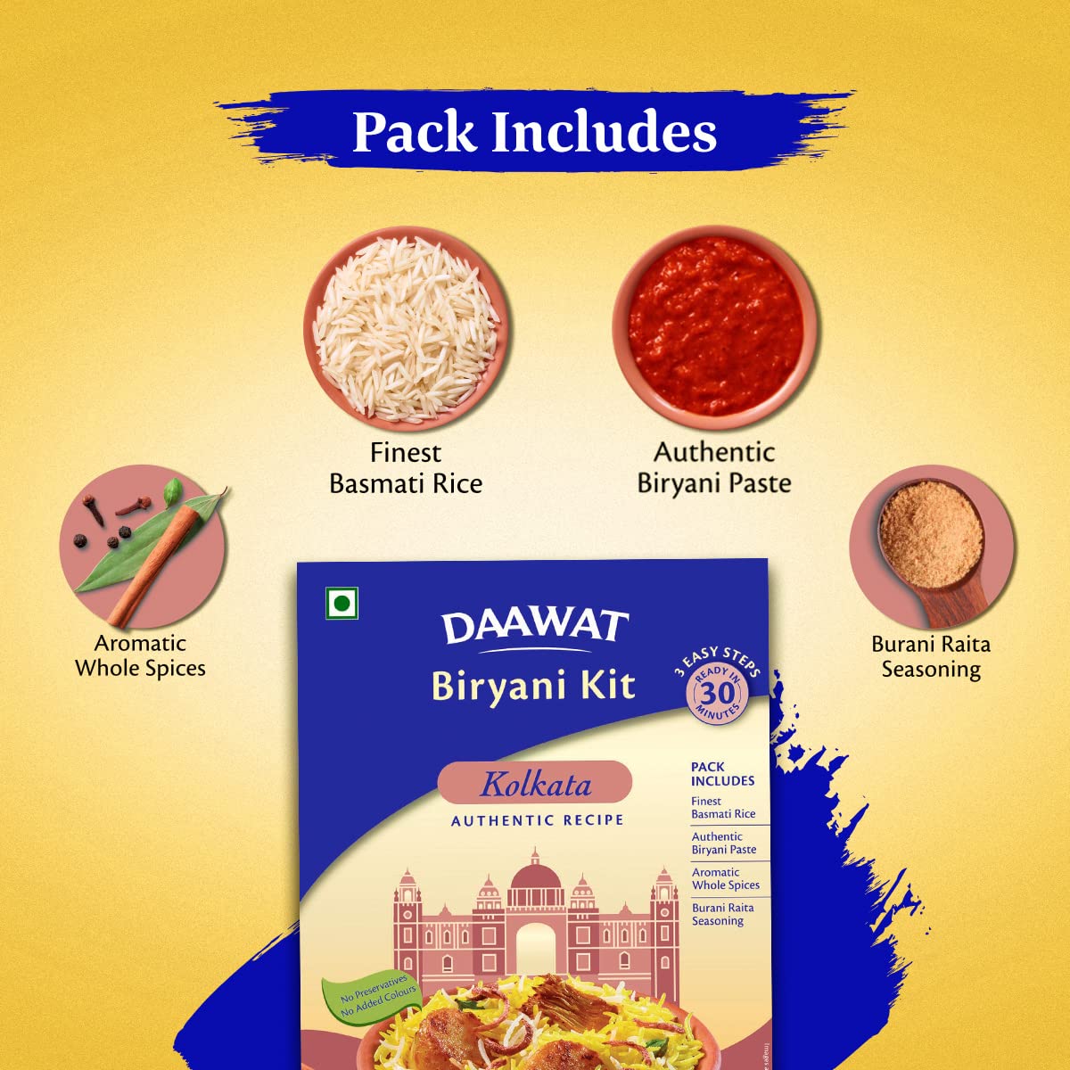 Daawat Biryani Kit Kolkata |  Ready in 30 min | 334gm