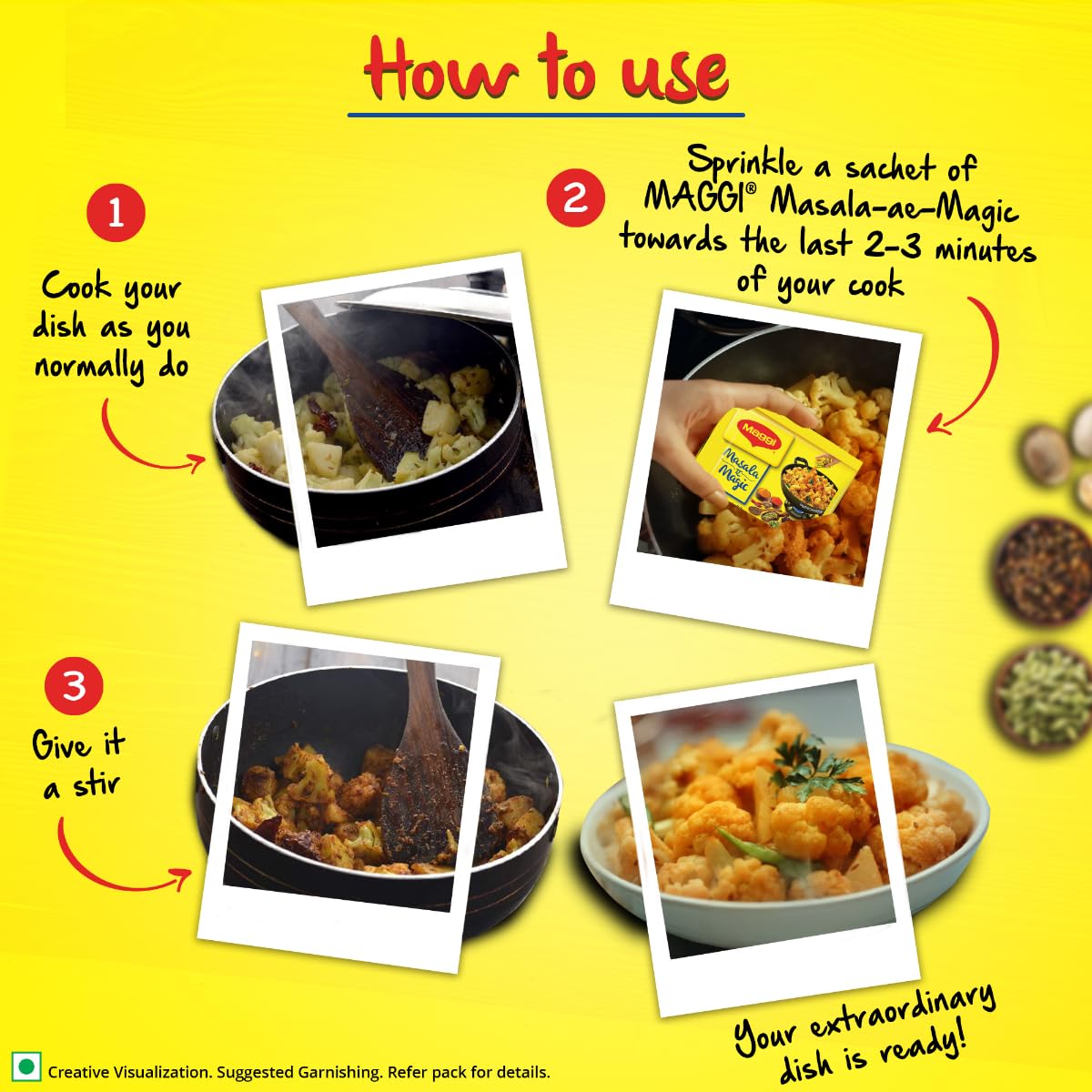 MAGGI Masala-Vegetable Masala, All in One | 120g Pouch (6g x 20 Sachets)