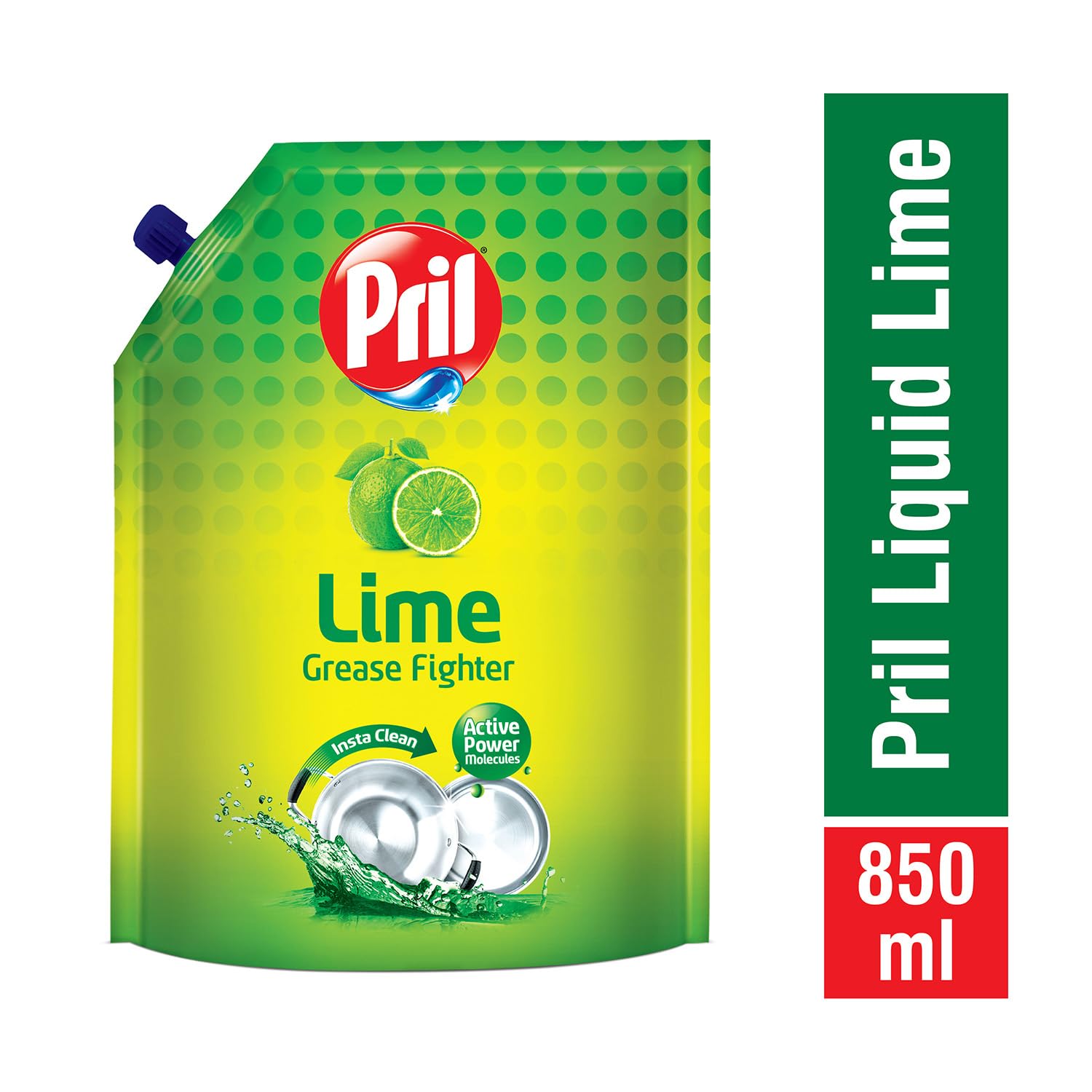 Pril Lime Liquid Dishwash Gel - 850ml Pouch