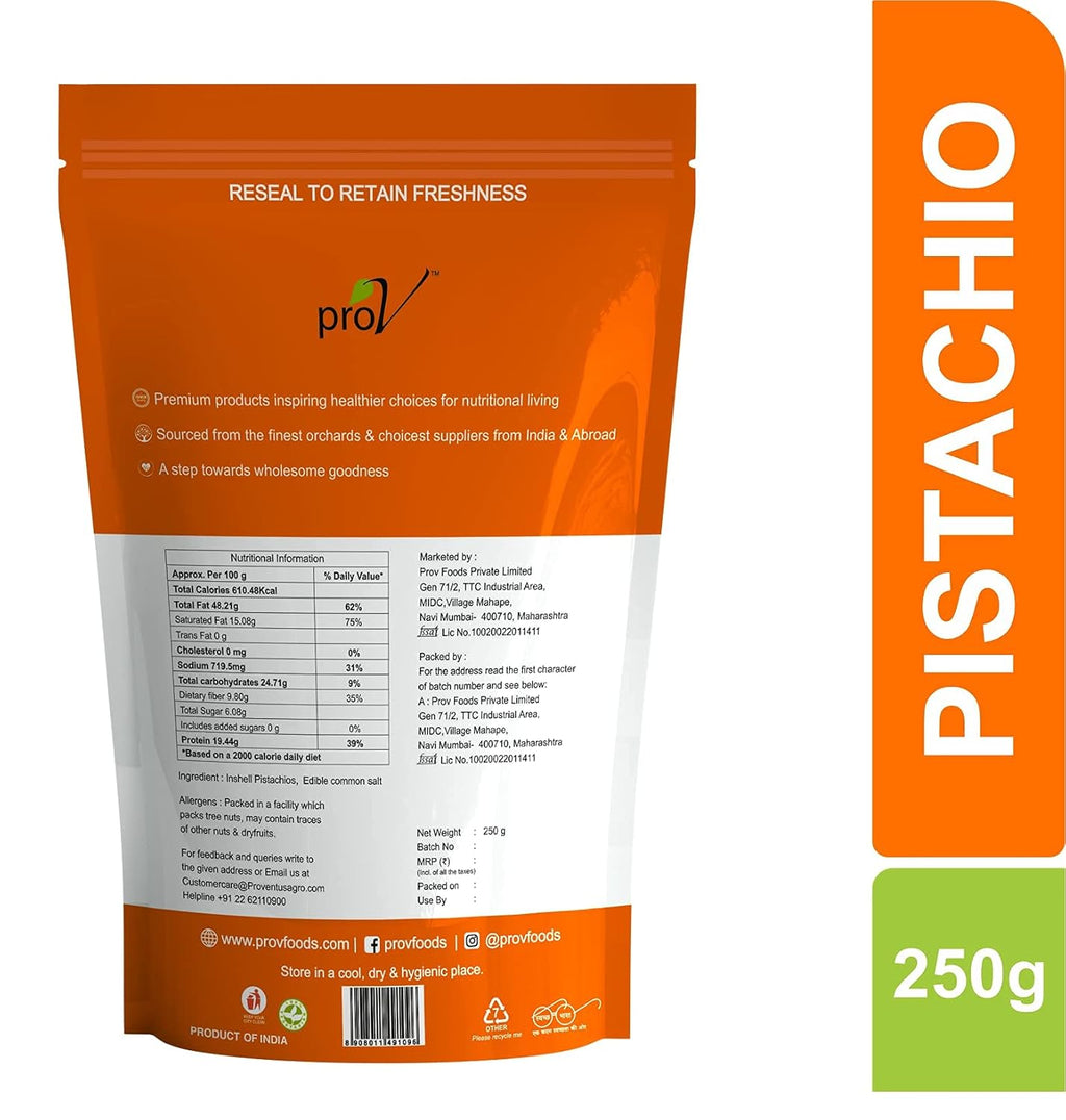 ProV Premium - Pistachio California Roasted & Salted 250 gm
