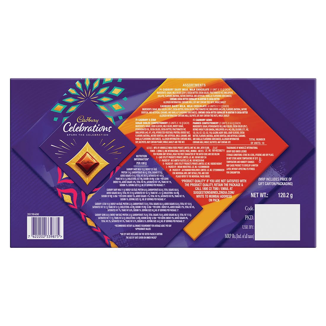 Cadbury Celebrations Assorted Chocolate Gift Pack, 120.2 g