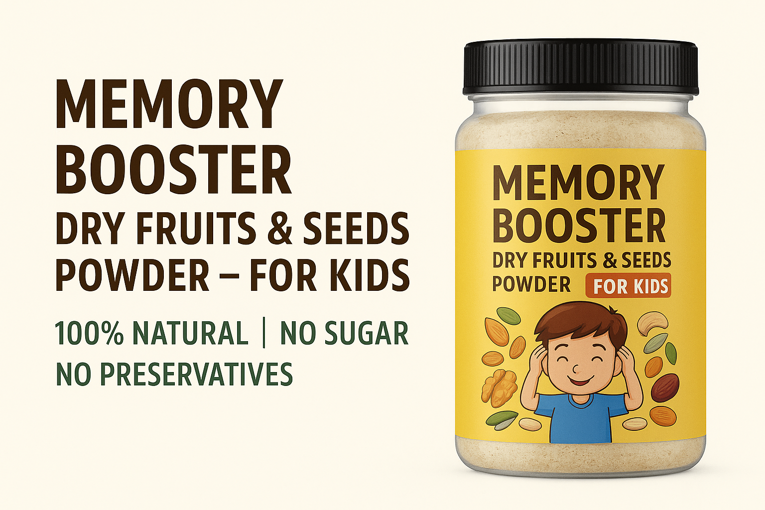 . 🧠 Kids Brain Booster - Dry Fruits & Seeds Powder (Kids Special -- for 2–15 years)