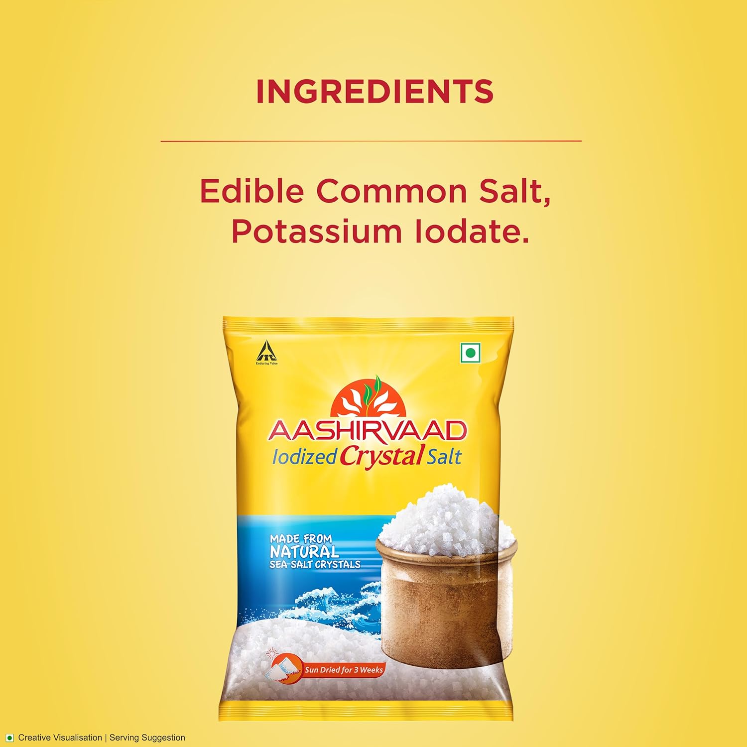 Aashirvaad Iodized Crystal Salt, 1kg