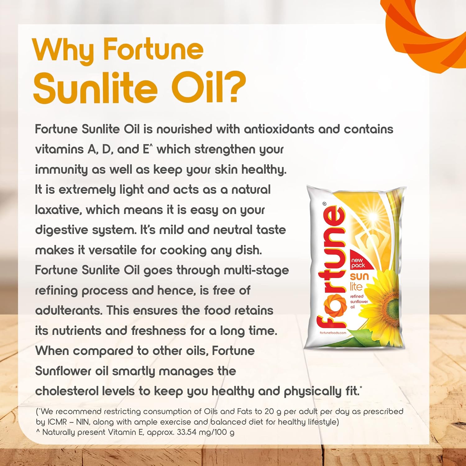 Fortune Sunlite Refined Sunflower Oil, 870gm Pouch (Weight May Vary)