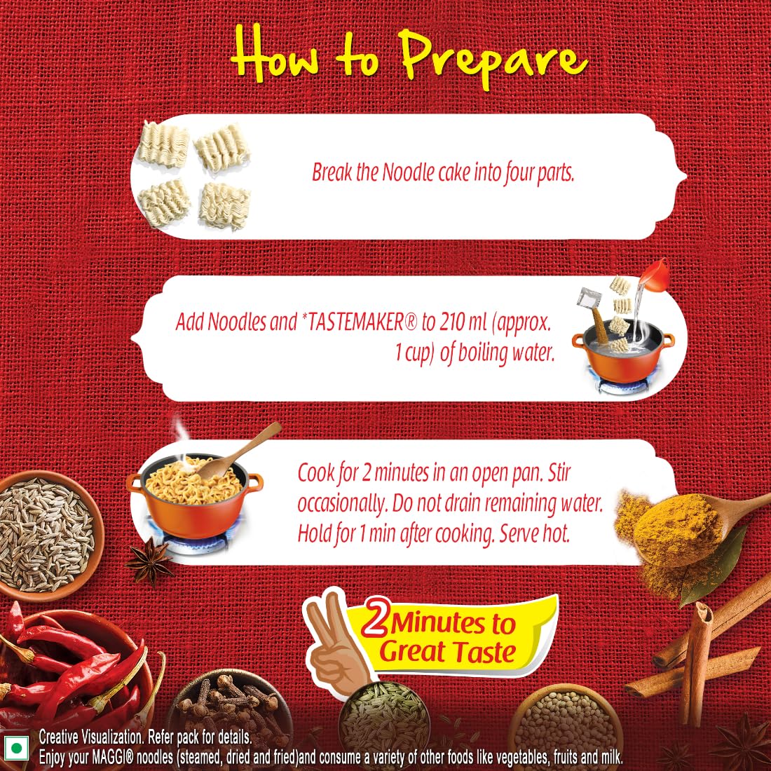 MAGGI 2-Minute Vegetarian Special Masala, Instant Noodles,&nbsp;
