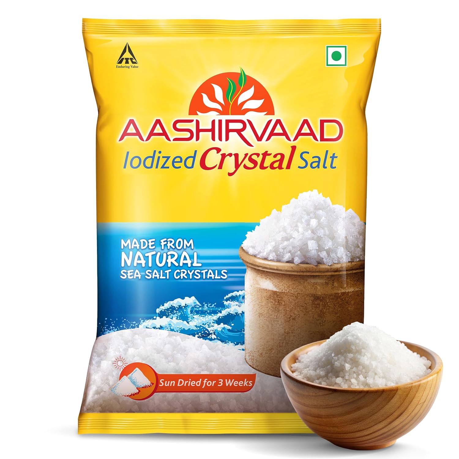 Aashirvaad Iodized Crystal Salt, 1kg