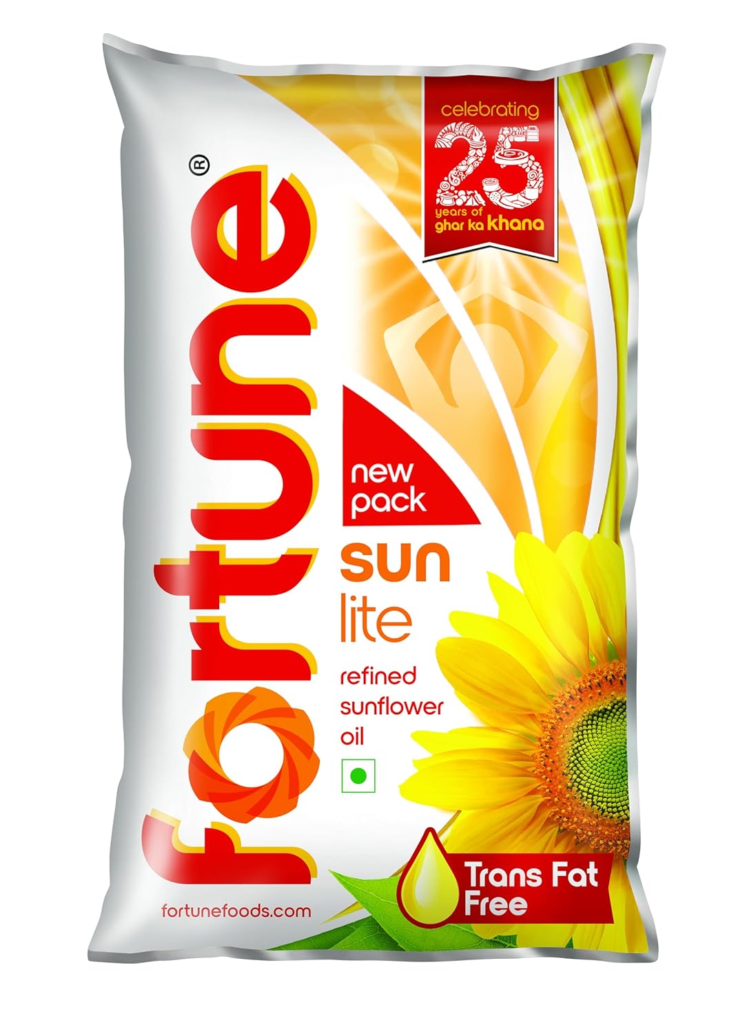 Fortune Sunlite Refined Sunflower Oil, 870gm Pouch (Weight May Vary)