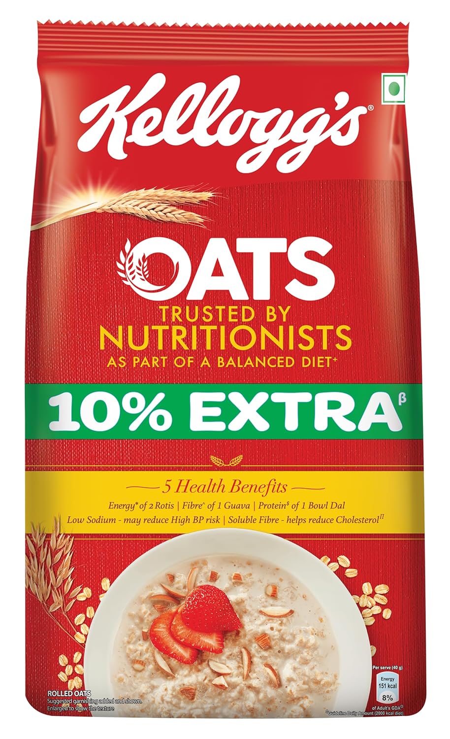 Kellogg's Oats, Rolled Oats, 900gram/990gram Pack