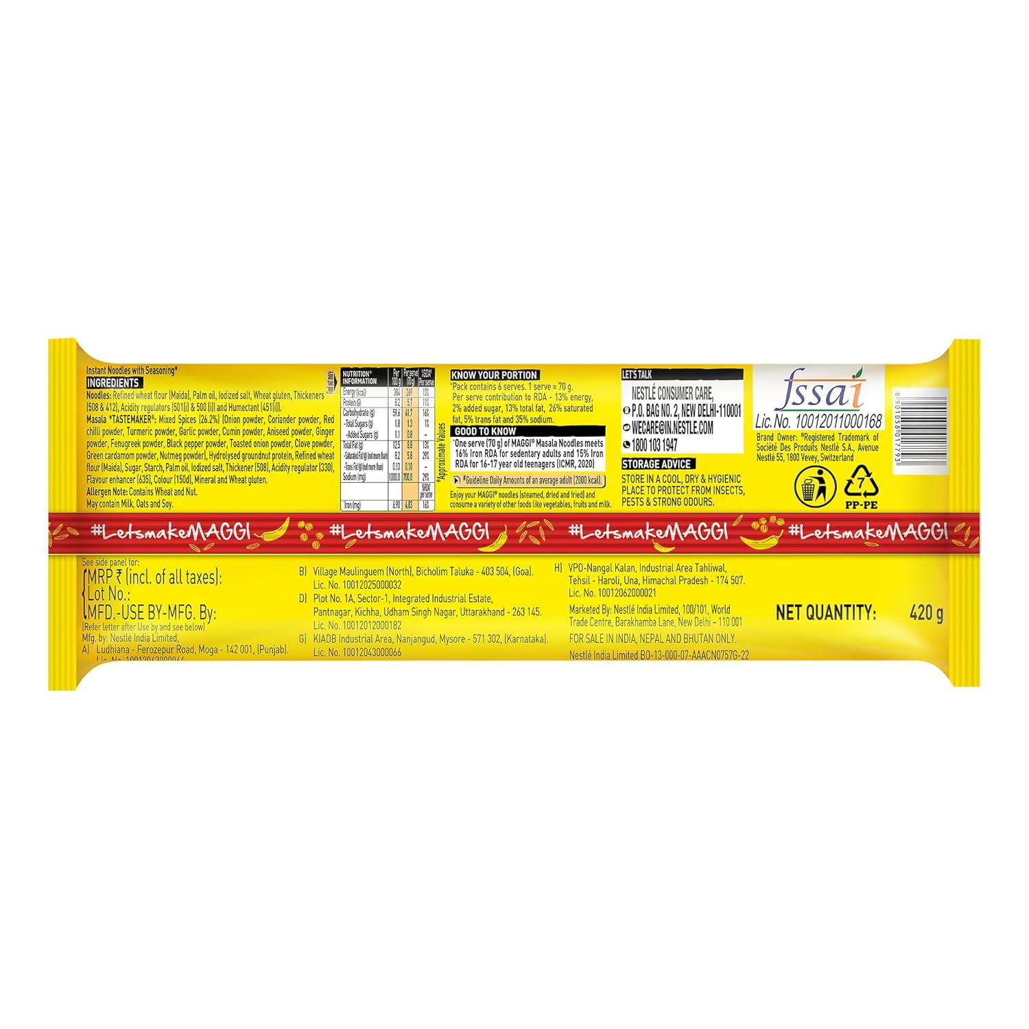 MAGGI 2-Minute Instant Noodles,Masala Noodles .
