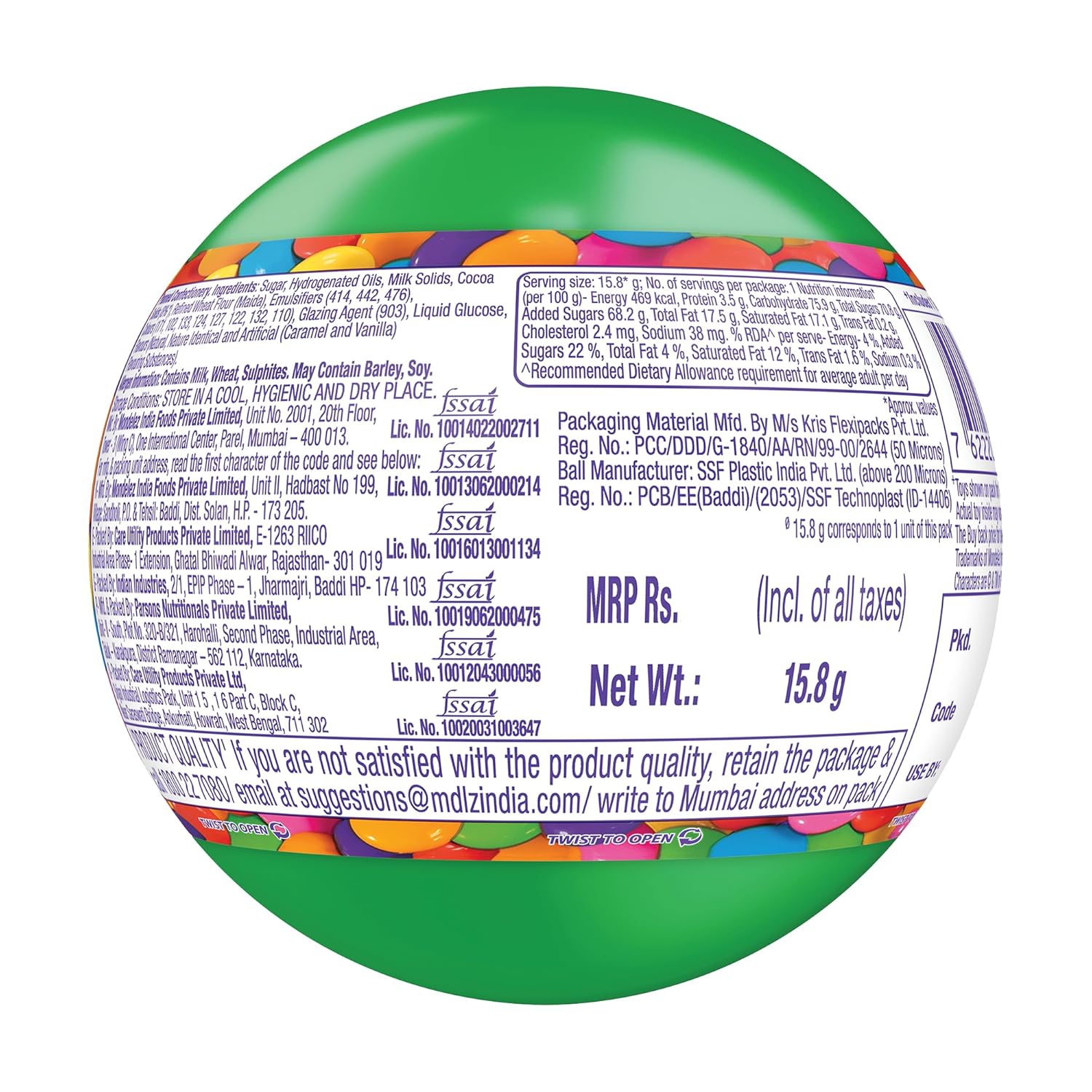 Cadbury Gems Surprise Chocolate Ball, 15.8 g
