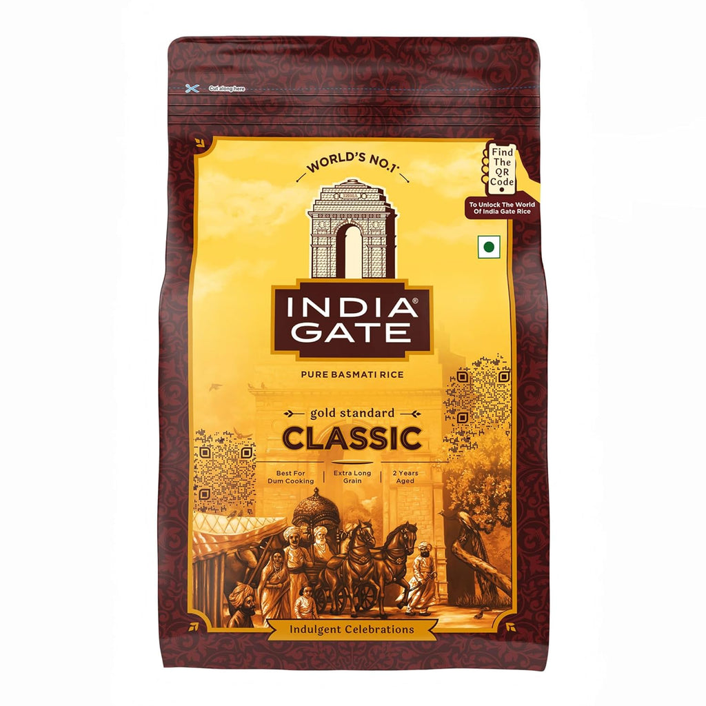 India Gate Basmati Rice Pouch, Classic, 1kg