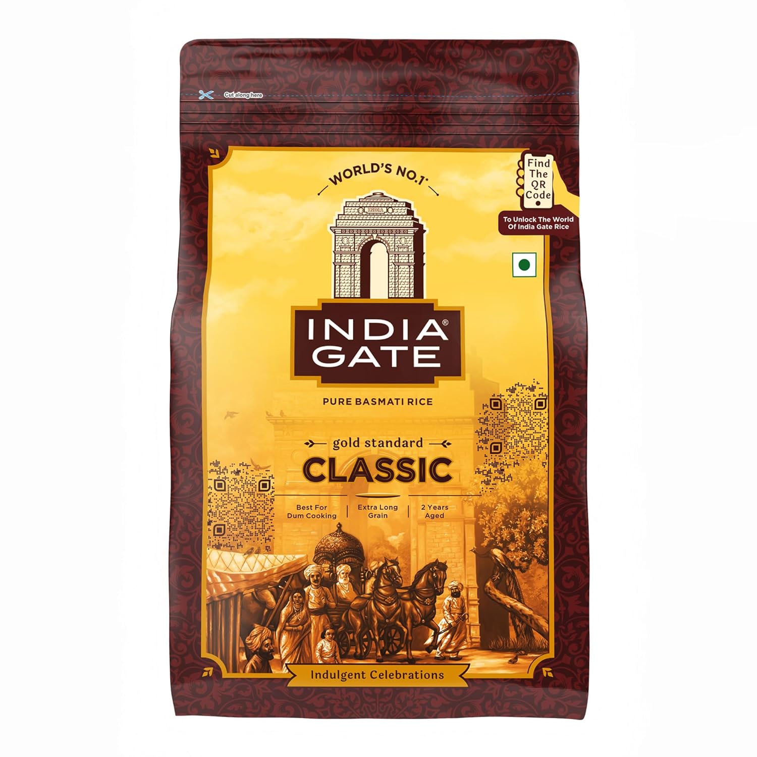 India Gate Basmati Rice Pouch, Classic, 1kg
