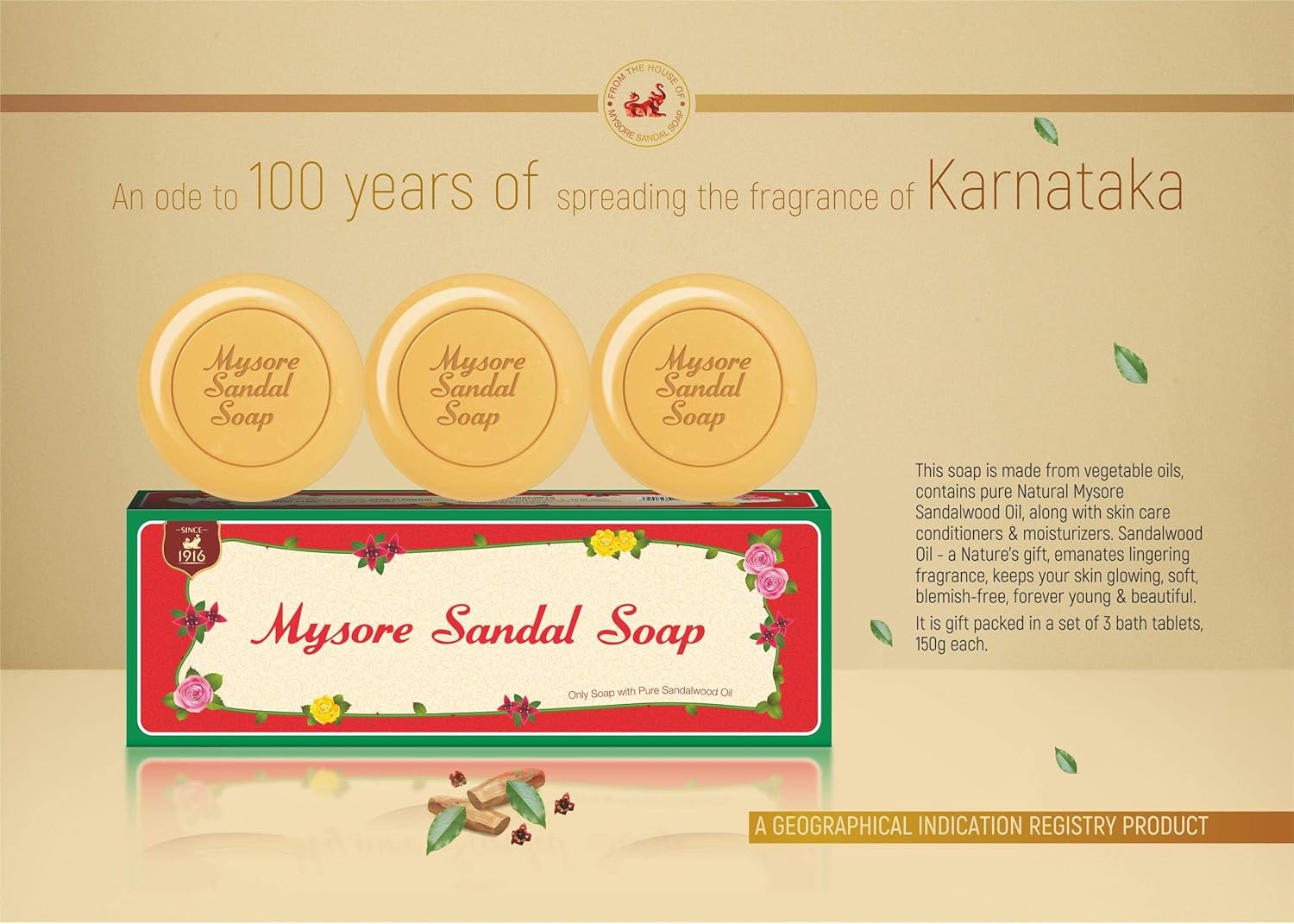 Mysore Sandal Bathing Soap, 150g
