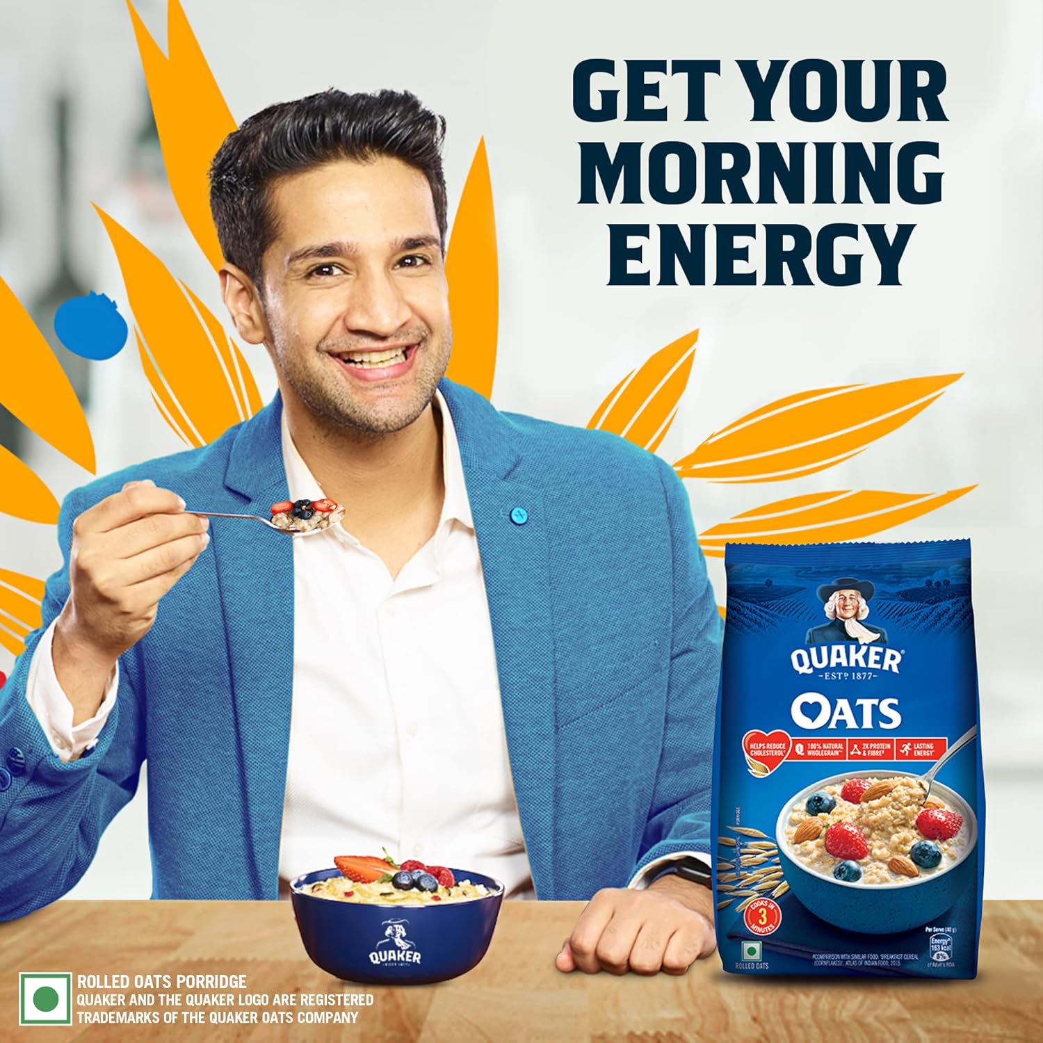 Quaker Oats 1Kg, Rolled Oats Natural Wholegrain, Nutritious Breakfast Cereals