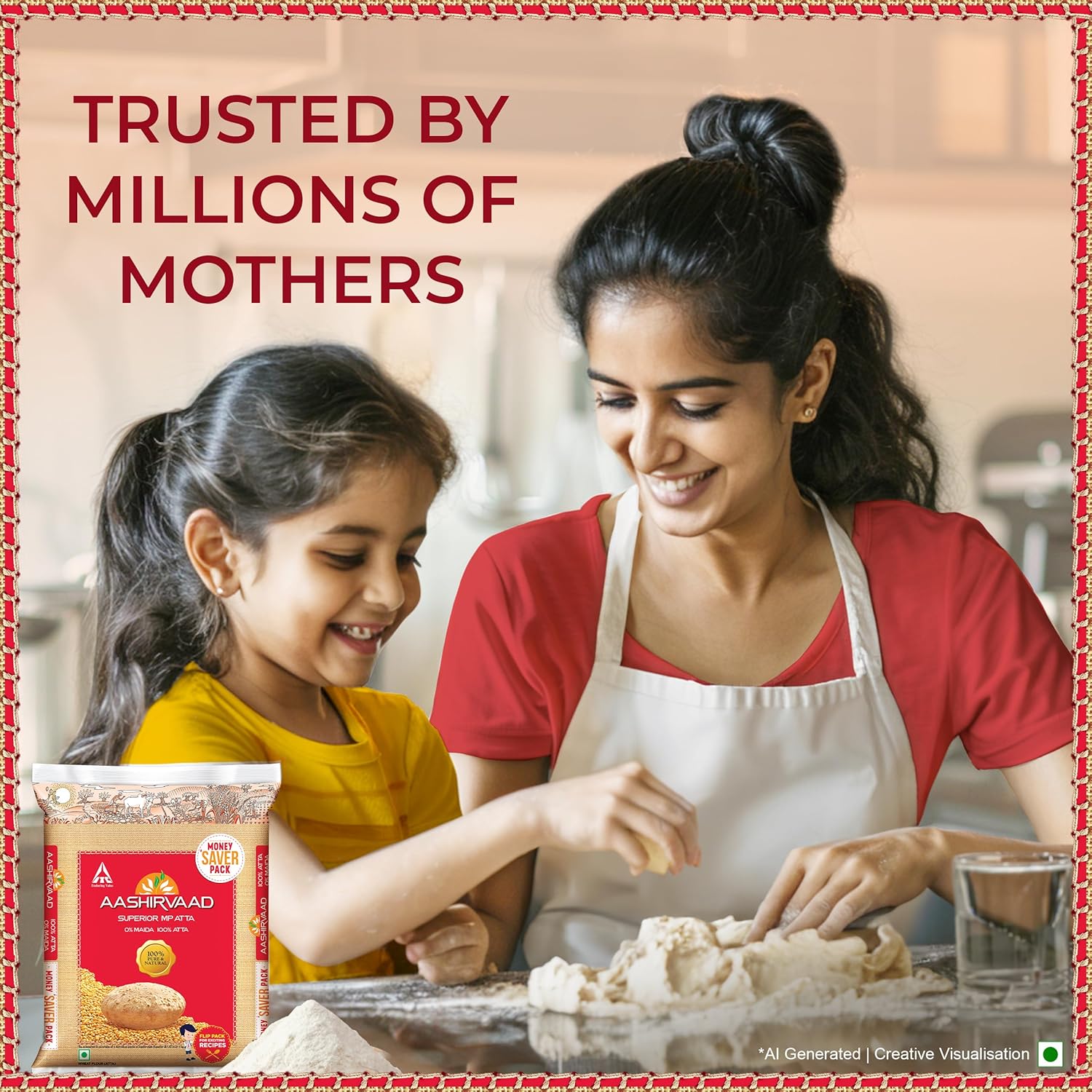 Aashirvaad Superior MP Atta, 100% Whole Wheat Flour, 0% Maida, 5kg