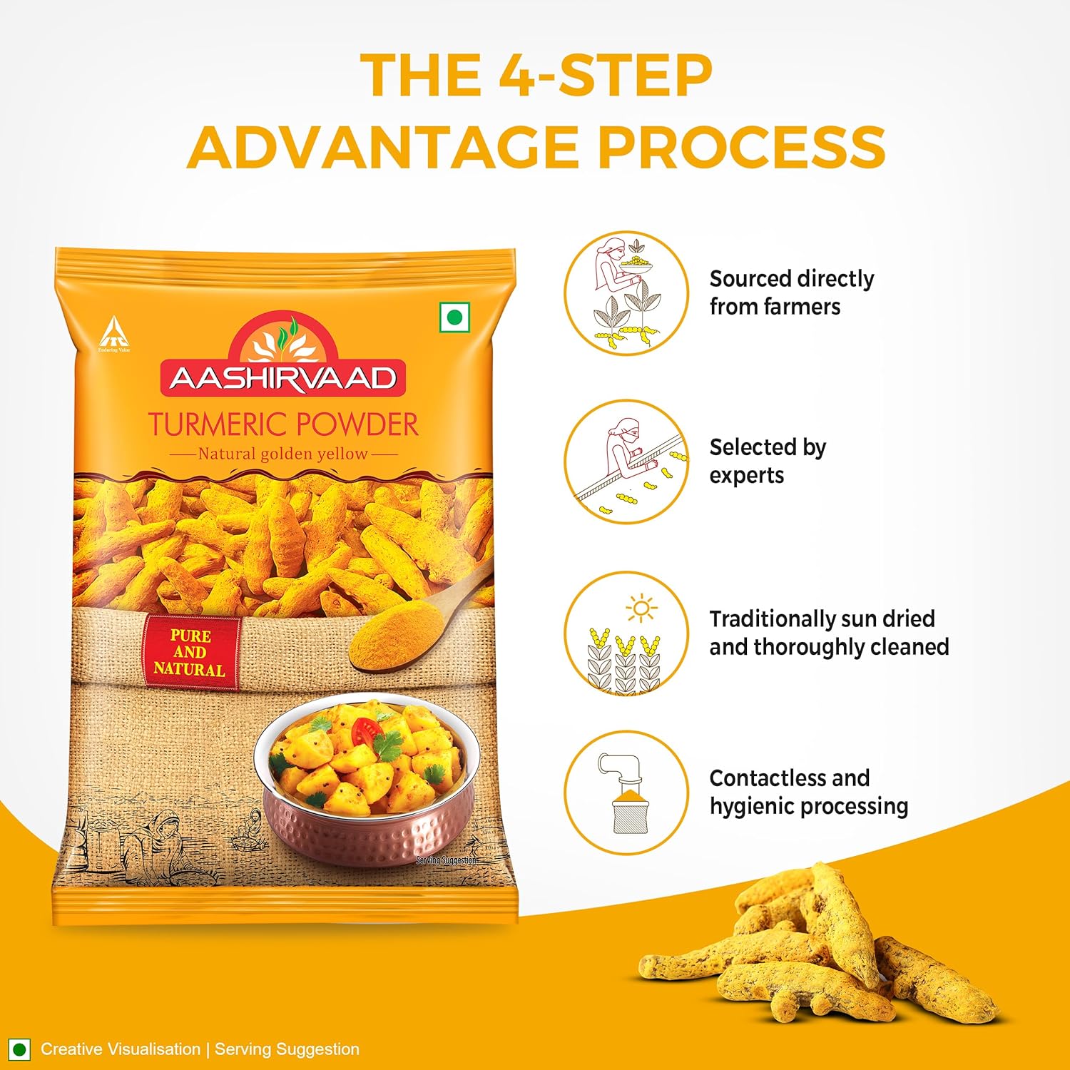Aashirvaad Turmeric Powder,   (  పసుపు పొడి )