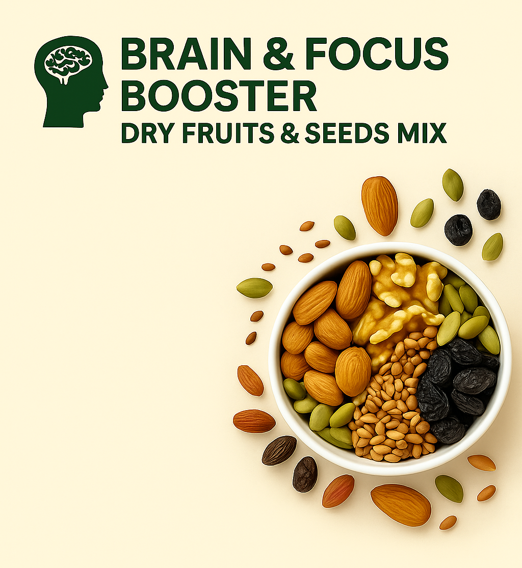 🧠 Brain & Focus Booster Dry Fruits & Seeds Mix For 15+ Teens, Adults & Elderly