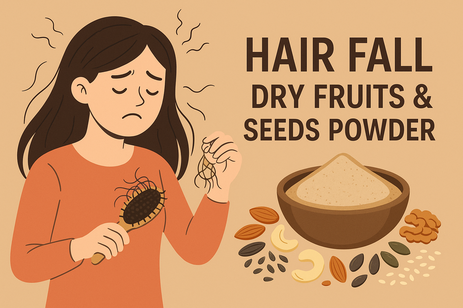 🌿 Hair Fall Control & Hair Growth Pack -Nourish Hair Roots | Reduce Hair Fall | 100% Natural Dry Fruits & Seeds